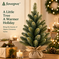 fovepve™ Alpine Tabletop Christmas Tree, 24-Inch Unlit Artificial Pine with Wrapped Base & Foldable Branches