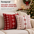 fovepve™ Holiday Texture Pillow Cover Set, Two 18-Inch Decorative Cushion Cases with Zipper Closures
